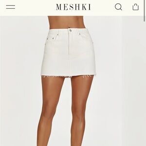 Off white denim mini skirt